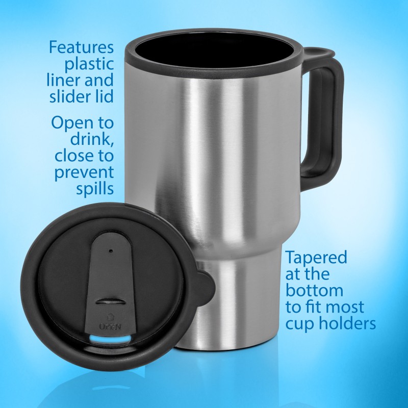Bulk 14oz Coffee Mug Slider Lid Stainless Steel Vacuum Double Wall  Insulation