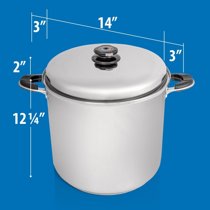 Maxam 30 Quart Stock Pot Set - Waterless Cooking & High Heat