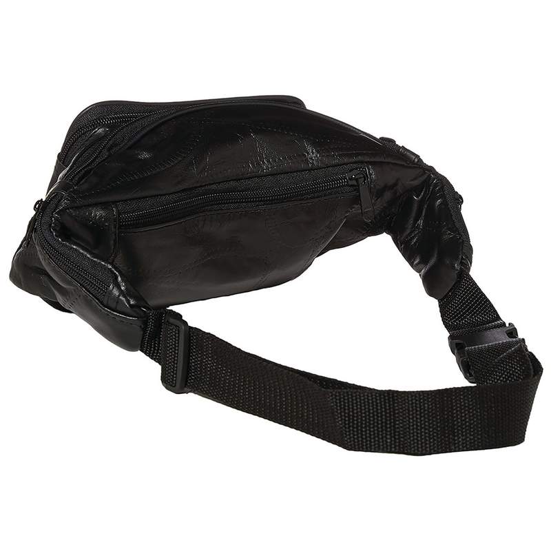 Soft Genuine Leather Multi Zip Waist Bag at Lambland