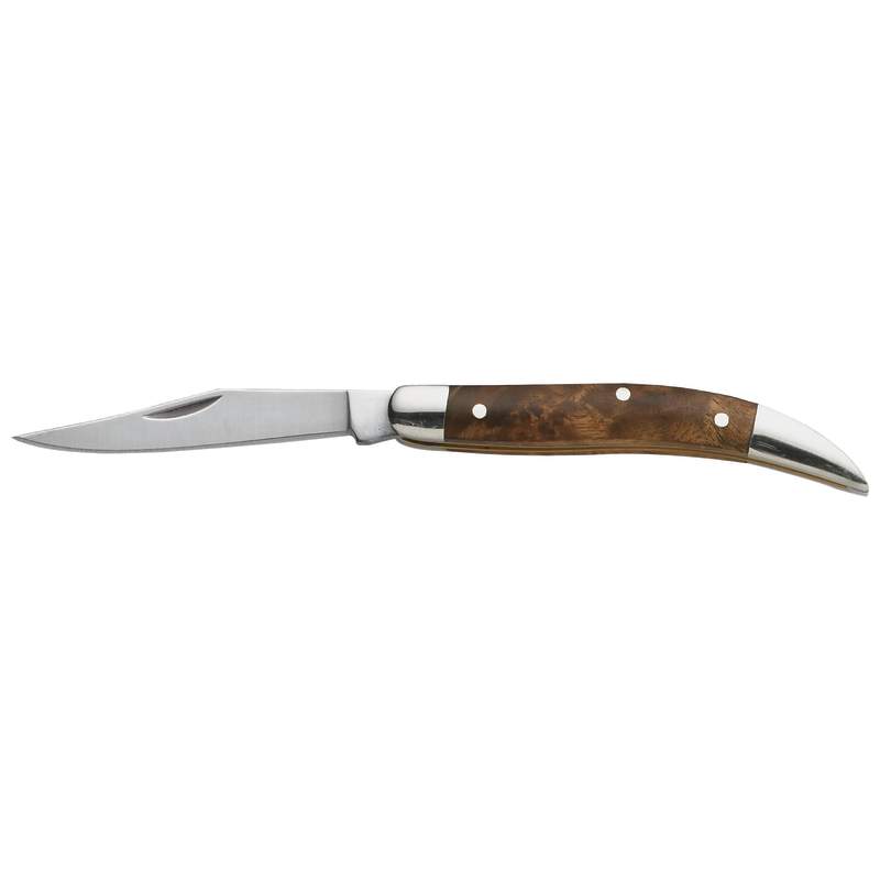 Maxam Toothpick Pocket Knife with Brass Liners and Wood Handle SKTP