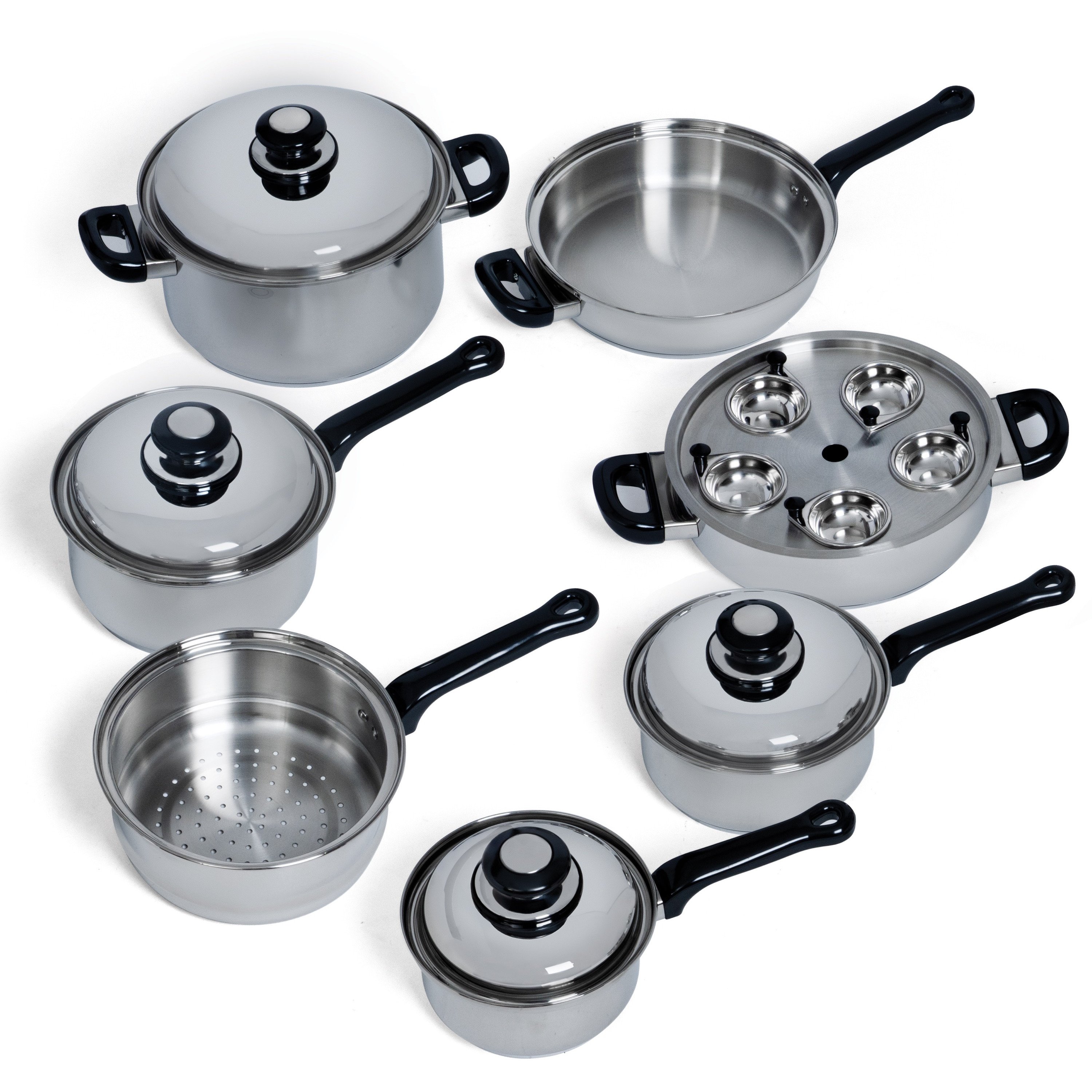 Chef's Secret 28 Piece 12-Element T304 Stainless Steel Waterless Cookware,  1 - Foods Co.
